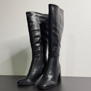 Dolce Vita Sleek Black Leather Heeled Boots